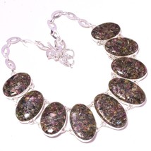 Copper Watermelon Tourmaline Oval Gemstone Handmade Necklace Jewelry 18&quot; SA 666 - £11.25 GBP