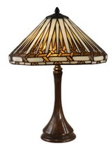 Table Lamp Dale Tiffany Almeda Contemporary Conical Shade Pedestal Base Tapered - £263.00 GBP