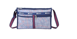 LeSportsac Puzzled Plaid Deluxe Shoulder Satchel Crossbody Modern Glen Plaid,NWT - £63.87 GBP