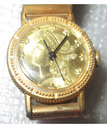 Vintage LADIES Gold Toned Liberty Mercury  (FACE) Watch SPRING BAND - £83.50 GBP