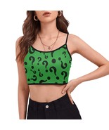  Women&#39;s Riddler Riddle Questions Spaghetti Strap Crop Top Camisole Cami... - $31.32 CAD