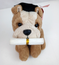 Vintage Russ Luv Pets Bullet Graduation Puppy With Scroll &amp; Cap 6&quot; Plush W/ Tags - £15.23 GBP