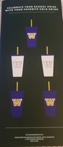 *Starbucks University of Washington Huskies (Dawgs) Cold Cups with Straws Set NE - £33.61 GBP