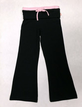 Capezio FS2102CP Girl&#39;s Size Large (12-14) Black &amp; Pink &quot;Dancer&quot; Jazz/Yoga Pants - £8.69 GBP