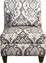 Homepop Home Decor | Upholstered Large Armless Accent Chair | Accent, Blue Slate - £219.40 GBP