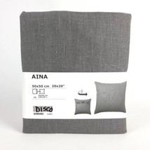 Ikea Aina 100% Linen 3 Tie Bow Light Gray Cushion Cover Pillow 20 x 20&quot; ... - $23.66