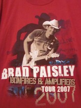 Vintage Brad Paisley Bonfires &amp; Amplifiers Adult Xl Double-Sided Short Sleeve Te - £7.56 GBP