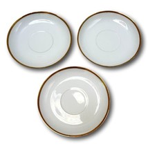 PL Limoges France Lot 3 saucers White Gold Gild Trim Porcelain - $41.53