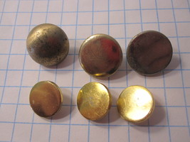 Vintage lot of Sewing Buttons - Plain Metallic Gold Rounds - $10.00