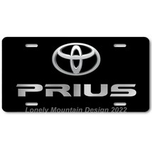Toyota Prius & Logo Inspired Art on Black FLAT Aluminum Novelty License Plate - $17.99