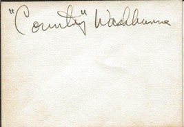 Joseph Country Washburne Signed Vintage Index Card Ted Weems Orchestra - £38.91 GBP