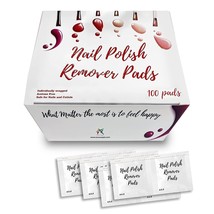 Finger Nail Polish Remover Pads, Pack of 100 Individually Wrapped Wipes - £7.90 GBP