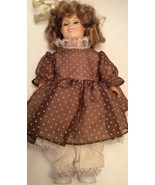 Vintage 12&quot; Ideal Toy Corp Doll 1980&#39;s Brown Polka Dot Dress - £4.98 GBP