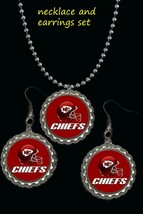 Kansas city chifs earring and necklace set great gift  must have  earrings - £7.87 GBP