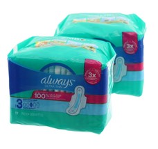 Always Ultra Thin  Size 3  Extra Long Super Pads with Flexi-Wings 17 Cou... - $11.78