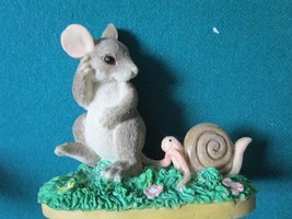 Charming Tails By Fitz &amp; Floyd Figurine &quot;Taggin&#39; Along&quot; 3&quot; - £15.56 GBP