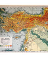 1917 Asia Minor WW1 Era Map Atlas Of The World Antique Continent DWUU1B - $732.24 MXN