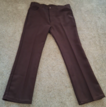 Vintage Levis Mens Size 42x32 Dacron Brown Polyester Gold Tab Pants - $27.16