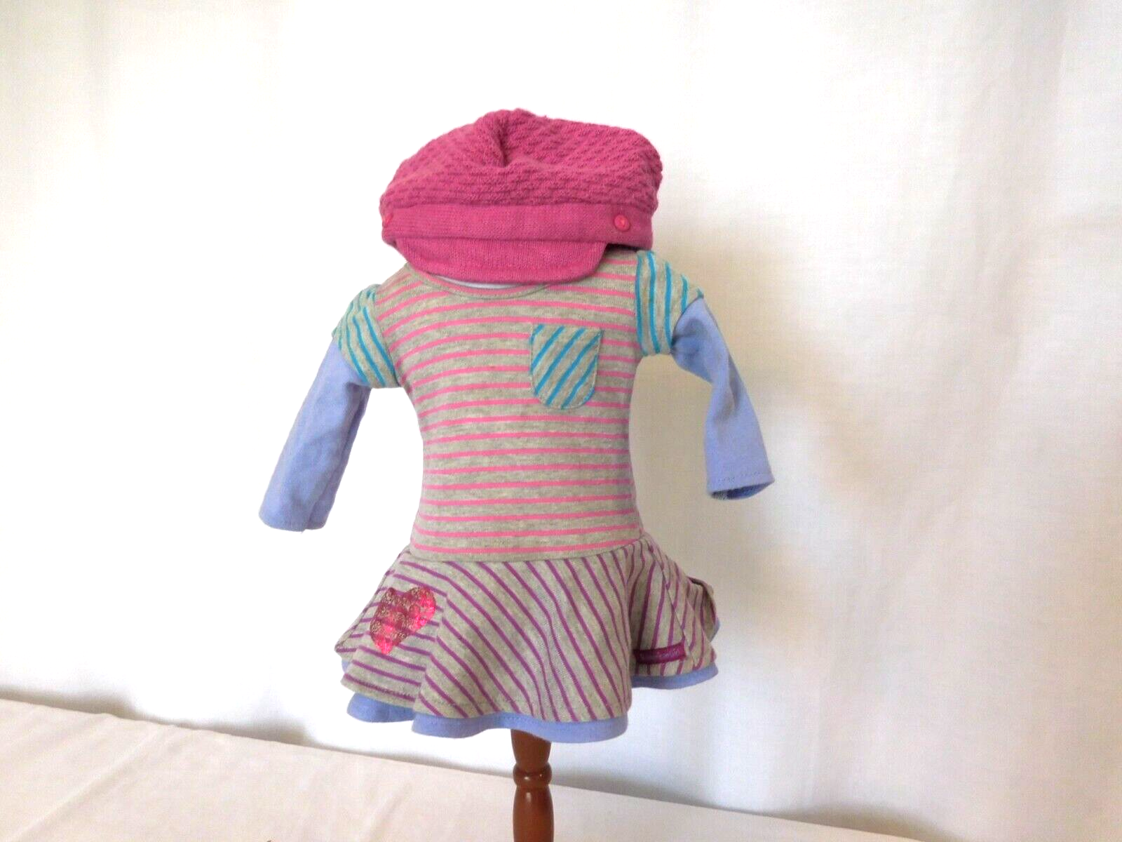 Primary image for American Girl Doll  School Stripes Dress + Knit Hat Clothes