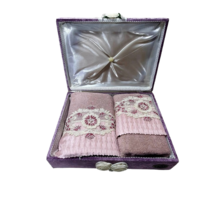 Set Dusty Pink Decorative Towels, Unique Lace, Bathrom Decor, Gift Idea - £157.37 GBP