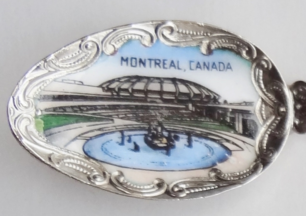 Collector Souvenir Spoon Canada Quebec Montreal Olympic Stadium Sculpture  - $14.99