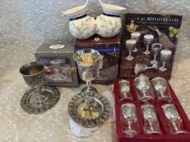 Studio Silversmiths Silver Plated Kiddush Cup &amp; Saucer Set Judaica Read ... - $48.91