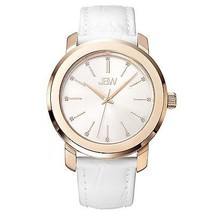 NEW JBW J6307D Women&#39;s Analog White Leather Fashion 18K Rose Gold Plated Watch - £58.11 GBP