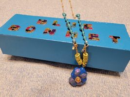 &quot;BLUE BONNET&quot; Artisan crafted necklace.C.2024. - £21.64 GBP