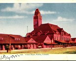 Pueblo Colorado CO Union Railroad Passenger Depot UDB Vtg Postcard 1900s - $9.76