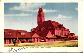 Pueblo Colorado CO Union Railroad Passenger Depot UDB Vtg Postcard 1900s - £7.64 GBP