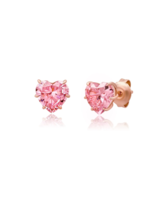 Authentic Crislu Pink Heart Shape Stud Earrings - €88,43 EUR