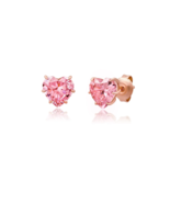Authentic Crislu Pink Heart Shape Stud Earrings - $103.95