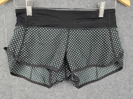 Lululemon Black White Polka Dot Lined Running Shorts Size - $34.99