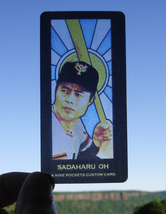 Sadaharu Oh Stained Glass: A Nine Pockets Custom Card (Japanese Menko Style ) - £5.50 GBP