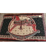 Vintage Chatham rocking horse Tapestry Throw Blanket cottage core Made i... - $59.76 CAD