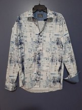 X Steelo Button Up Shirt Mens Size L Flip Cuffs Collared 100% Cotton Excellent - £10.94 GBP