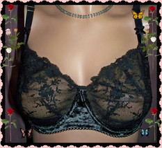 32C 36C Dark Black Velvet Lace Dream Angels Up Lft Pu Wo Pad Victorias Secret Bra - £31.96 GBP