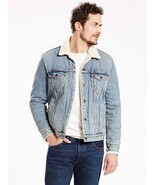 NWT men&#39;s small Levi&#39;s Premium Type 3 Sherpa Trucker Jacket Blue 163650044 - €65,96 EUR
