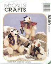 McCalls 8389 BEARS Snow Bearies Doll Clothes 9 -12 inch Plush Pattern UNCUT FF - £16.36 GBP