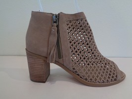 Vince Camuto Size 7.5 M TRESIN Brown Perforated Leather Booties New Womens Shoes - £102.40 GBP