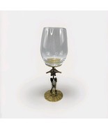 Skeleton Wine Glass Clear Glass Goblet Gothic Halloween Gold Metal - $369.95 MXN