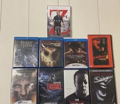 Lot Of 9 Blu Ray &amp; DVD Horror Movie Freddy Jason Crawl World War Z Prom ... - £28.43 GBP