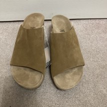 Birkenstock Papillio Namica Sandal Wedge Size 42 Narrow Fit Tea Tan Suede - $96.77