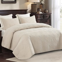 3-Piece King Size Quilt Set/Bedspreads/Coverlets For All Season, Classic Geometr - £43.25 GBP