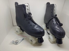 XUDREZ Light Up Roller Skates High-Top Rare Black Glitter Patent Size 45 - £58.98 GBP
