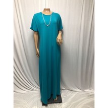 LuLaRoe Maxi Dress Womens Medium Teal Short Sleeve - £10.60 GBP