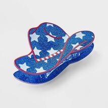 Americana Cowboy Hat Hair Claw Clip Red White Blue Patriotic Accessory - $175.63 MXN