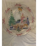 1992 Christmas Joy Hand Painted Glass Platter Crystal Clear Studios New ... - £12.75 GBP