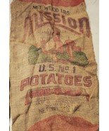 Vtg 100# Burlap Potato Sacks Mission, Bake Well Krakaws  Big M Brand Lot... - €42,29 EUR