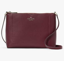Kate Spade Harlow Crossbody Bag Dark Purple Leather Purse WKR00058 NWT $279 MSRP - £77.68 GBP